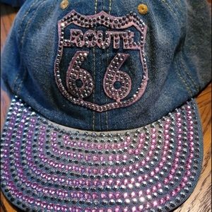 LADIES ROUTE 66 BASEBALL ADJUSTABLE CAP LIKE NEW